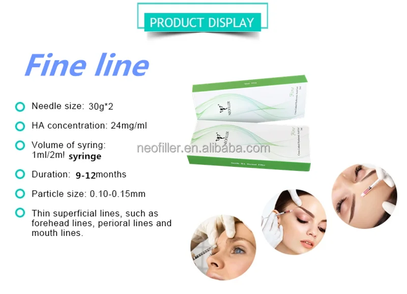 High quality medical grade 2ml lips face derm hyaluronic acid
