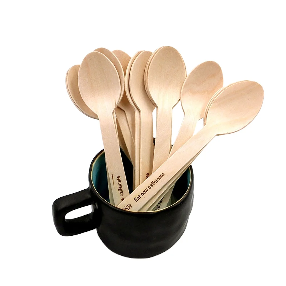 Biodegradable bulk birch wood spoon disposable Eco-friendly