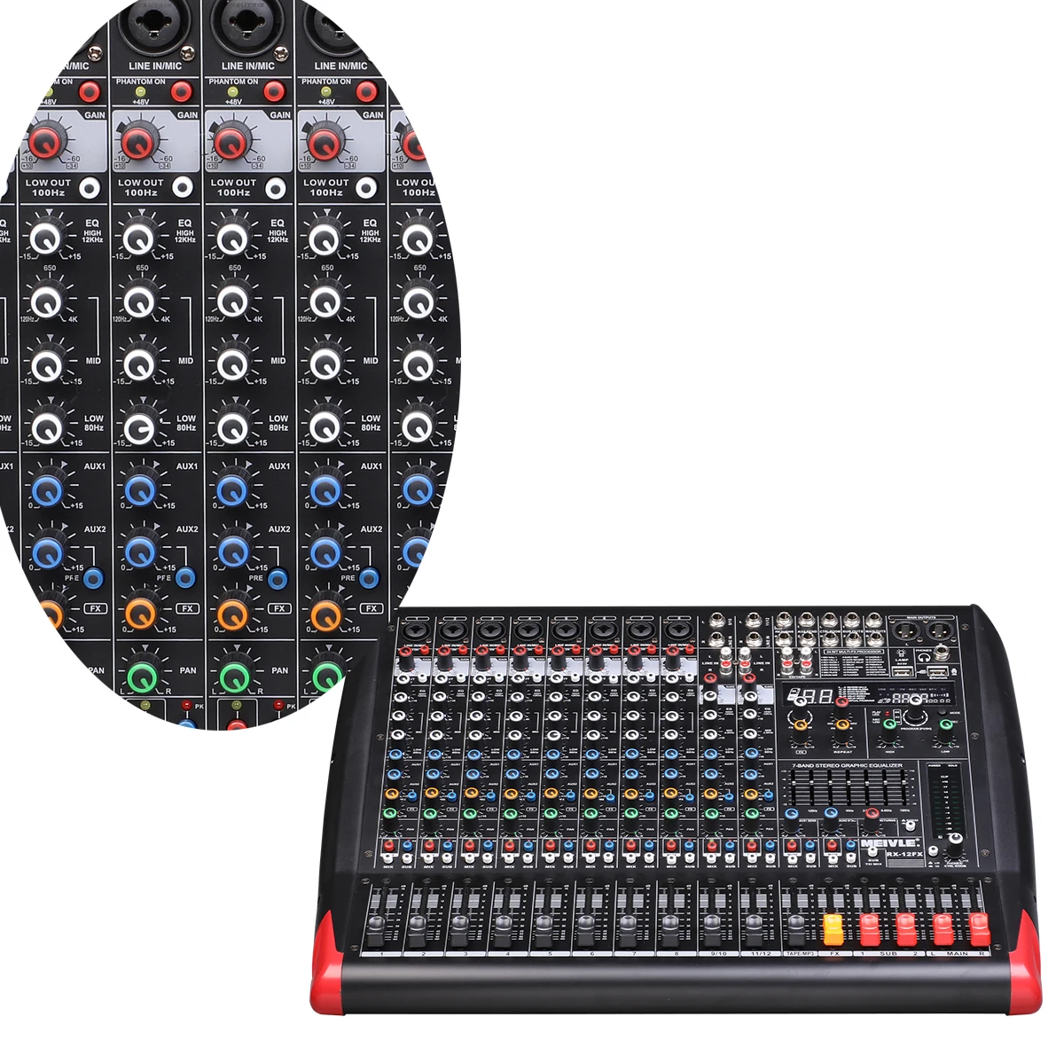 Professional Public address system volumetric powered audio equalizer mixer