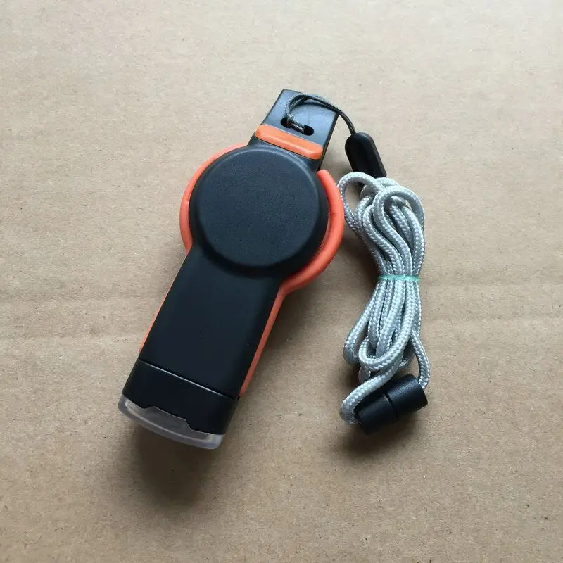 custom logo branded magnifying glass mirror flashlight gradienter compass whistle multi purpose all in one outdoor survival kit
