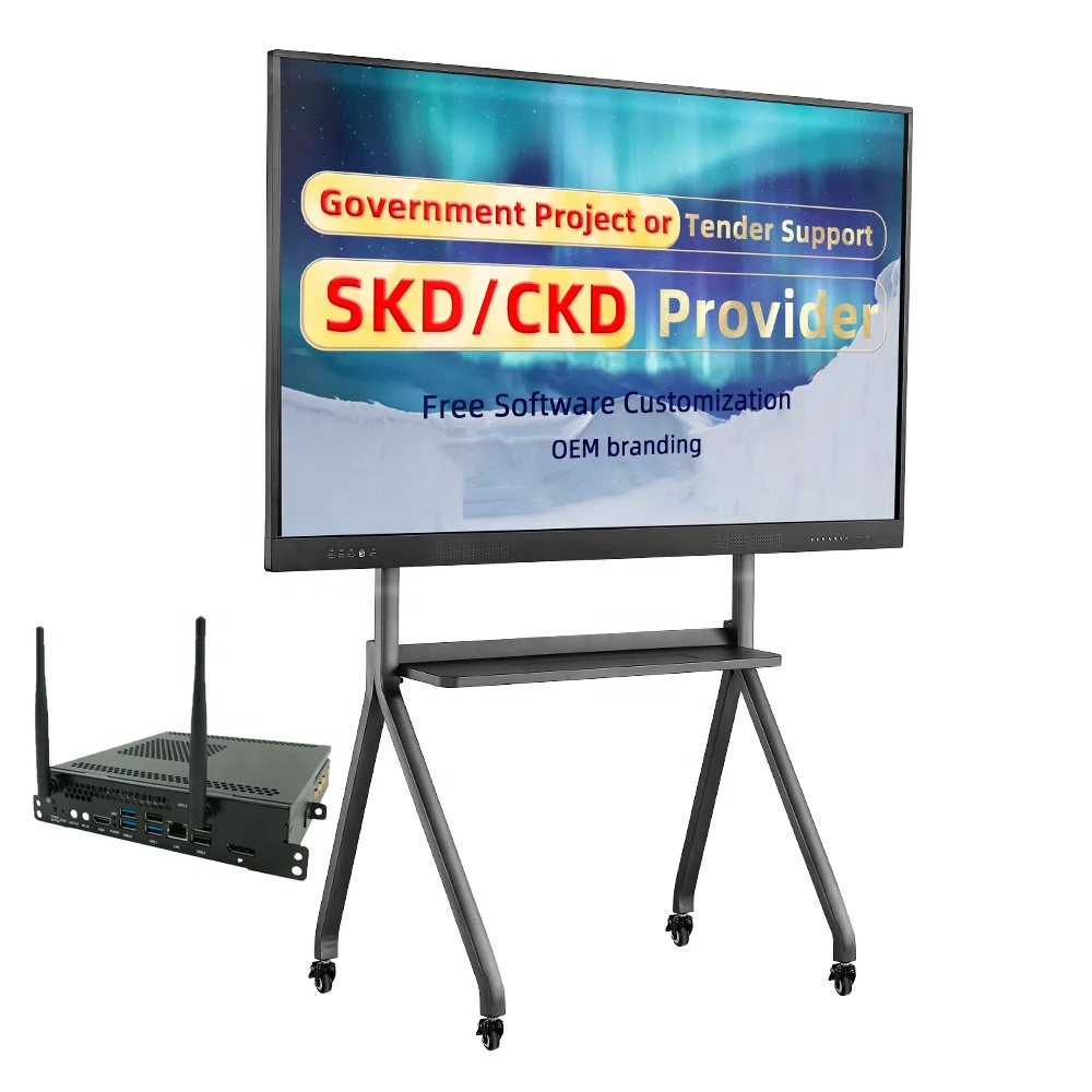 65 inch smart board with free software built-in speakers wall mount bracket interactive touch whiteboard for projects