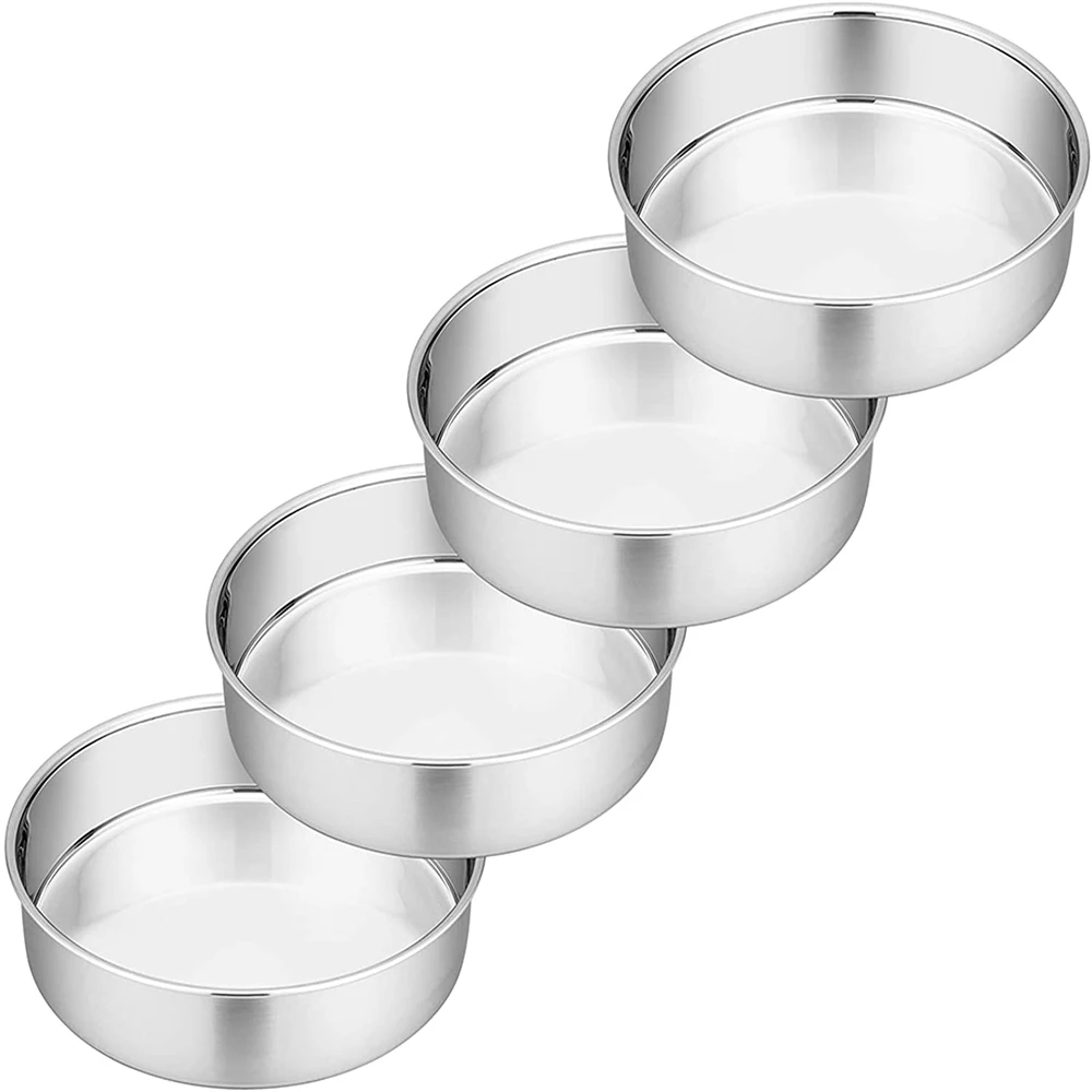 
new arrival 4' 6' 8' 9.5' in cake pan stainless steel chiffon twinkie cheese metal round cake pan set 