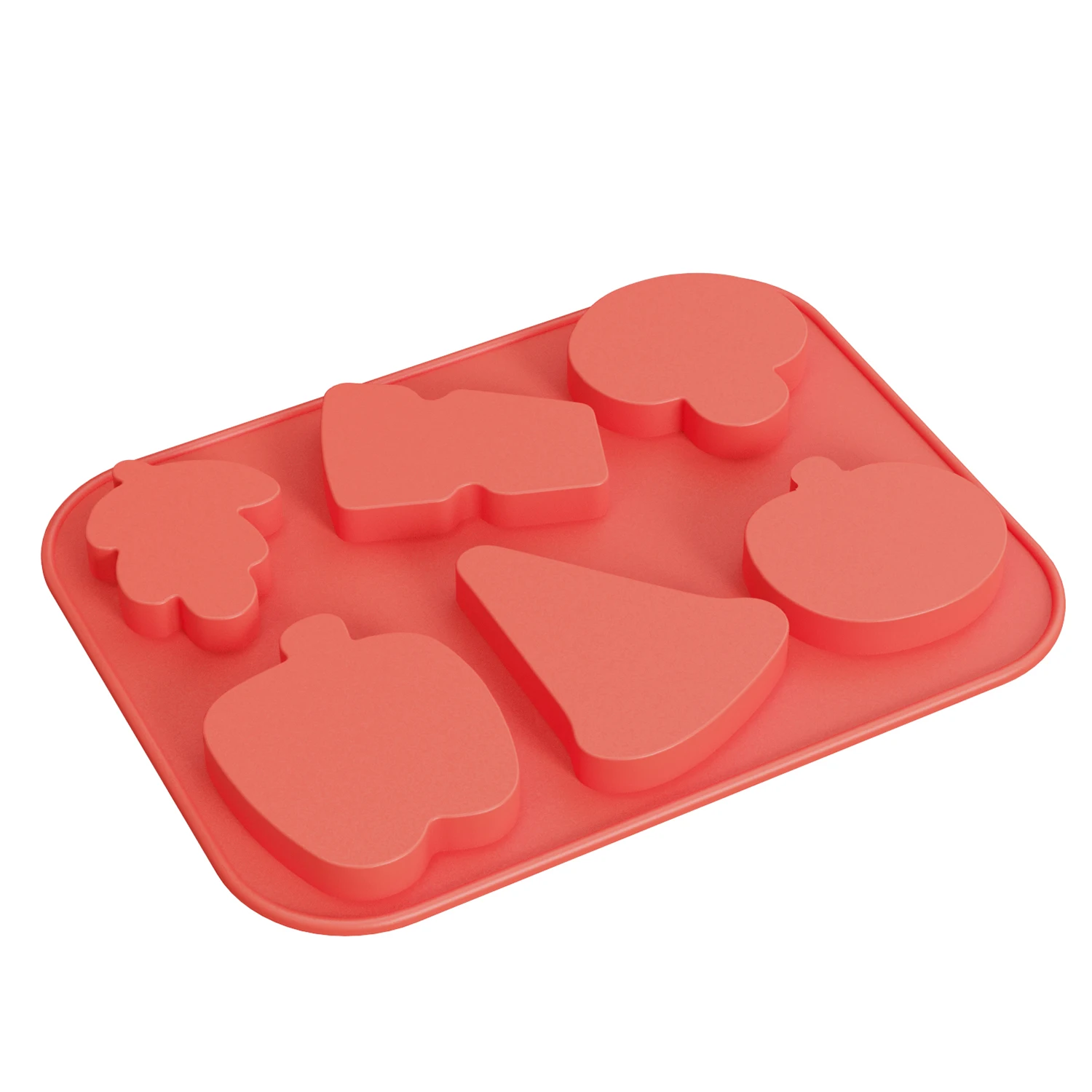 6 Holes Originality Pizza Themed New Cake Molds Silicone kitchen supplies baking tool chocolate biscuit cookie baking Mold