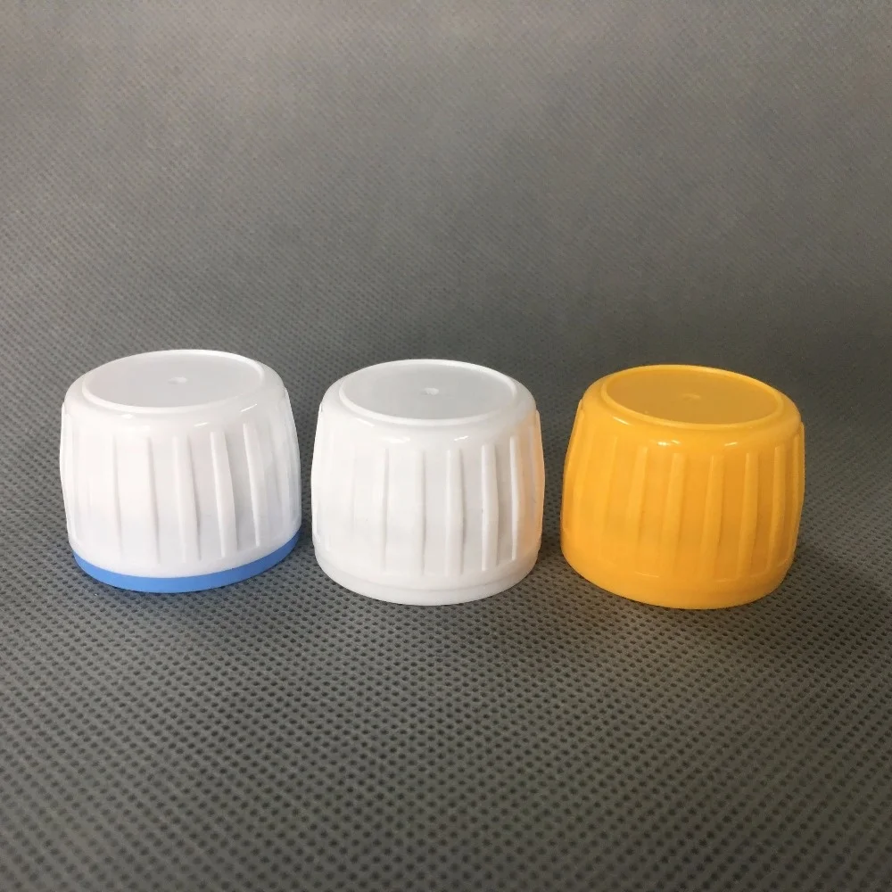 28mm White tamper evident/ tamperproof Plastic Bottle Caps for DIN 28 glass syrup bottles compliance with ISO8317:2015