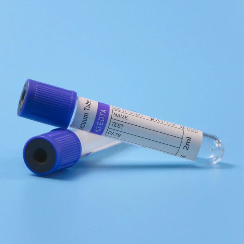 Glass tube Medical Disposable Blood Collection K3 EDTA Tube Vacuum Blood Collection Purple Tube