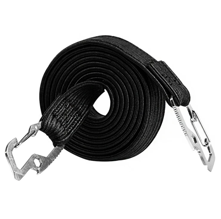 2M(L)*2.9CM(W) Adjustable Bungee Cord with Carabiner Hook Elastic Rope Shock Cord Tie Down Strap,SJD006