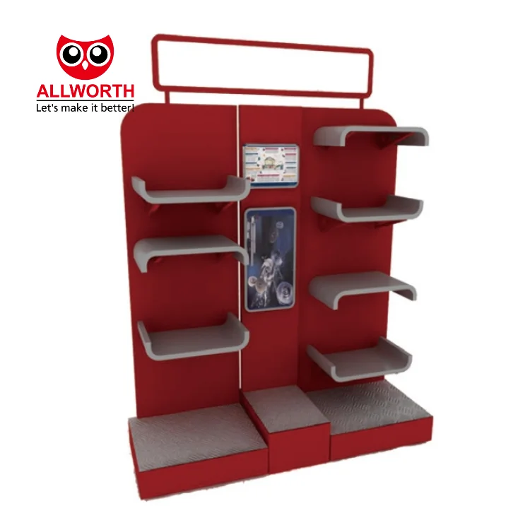 Custom-made Complementary Colours Steel Wooden Finish Book Magazine Display Rack