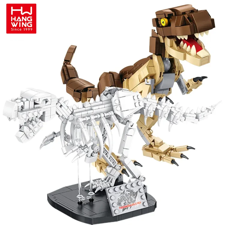 HW Plastic Dinosaur Toys Tyrannosaurus Rex And Fossil 906pcs Dinosaur Building Block