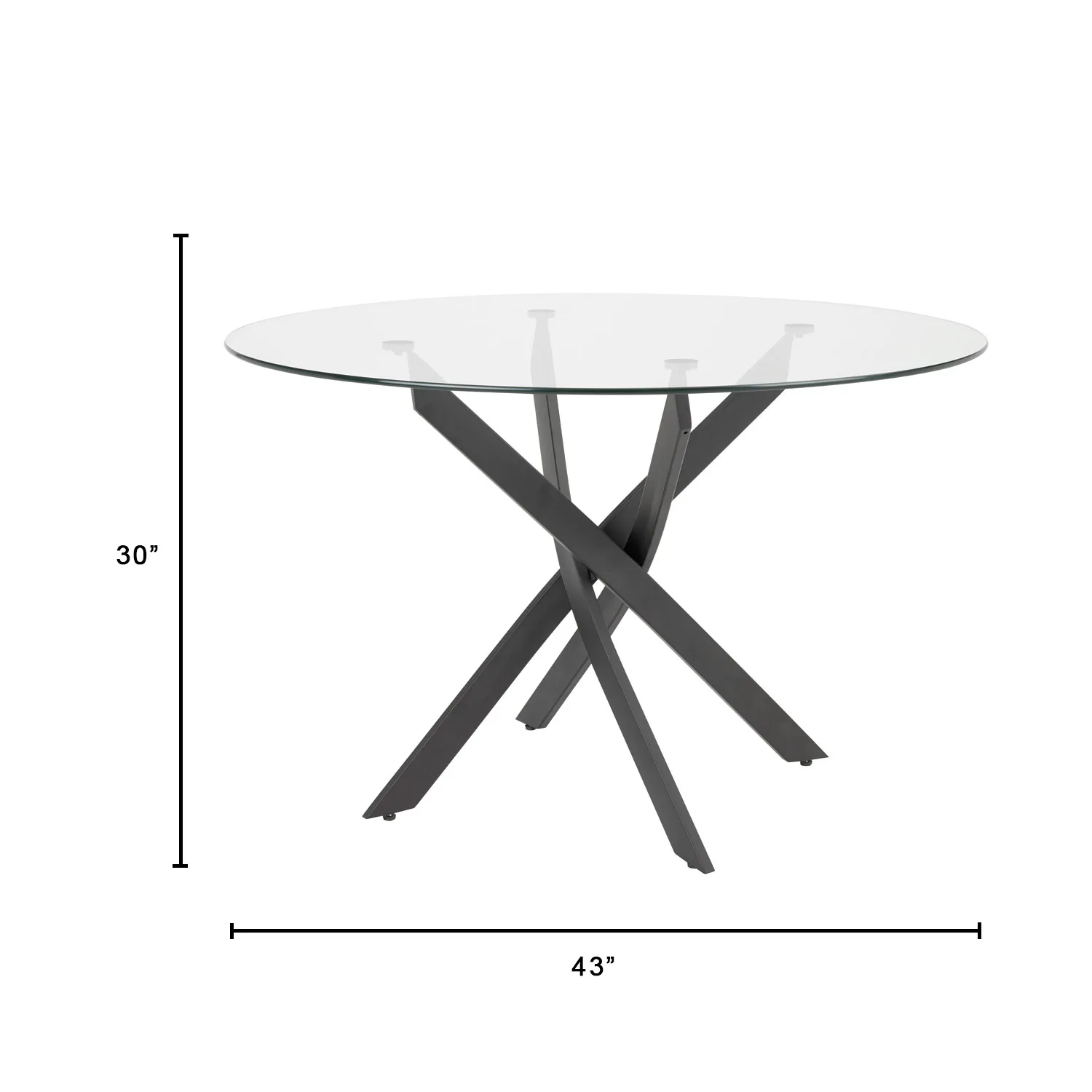 Modern round Tempered Glass Dining Table for Home Kitchen Hotel Bedroom or Apartment-for Living Room Furniture