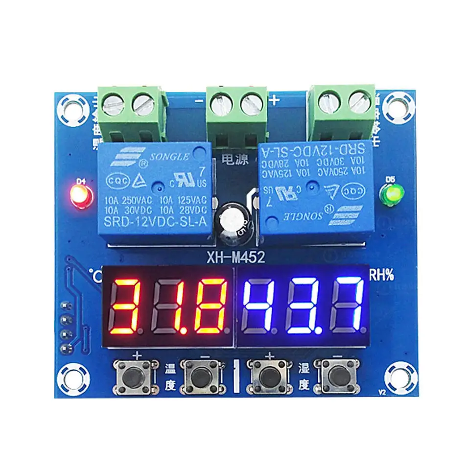 High precision dual output automatic constant temperature and humidity controller XH-M452 temperature and humidity control modul