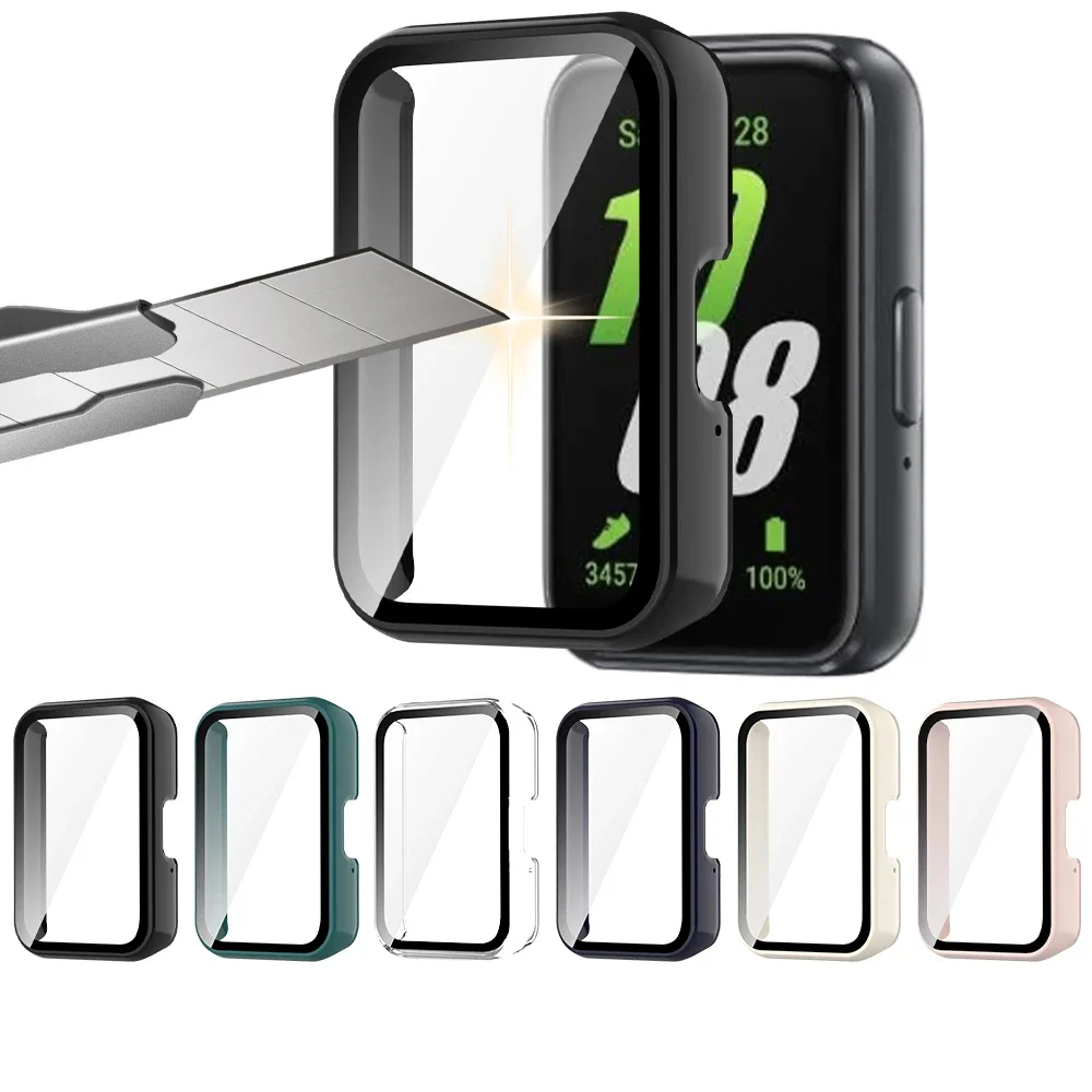 Case+Glass for Samsung Galaxy Fit 3 Case Anti-scratch pc Bumper Screen Protector Cover for Samsung Galaxy Fit3 Accessories