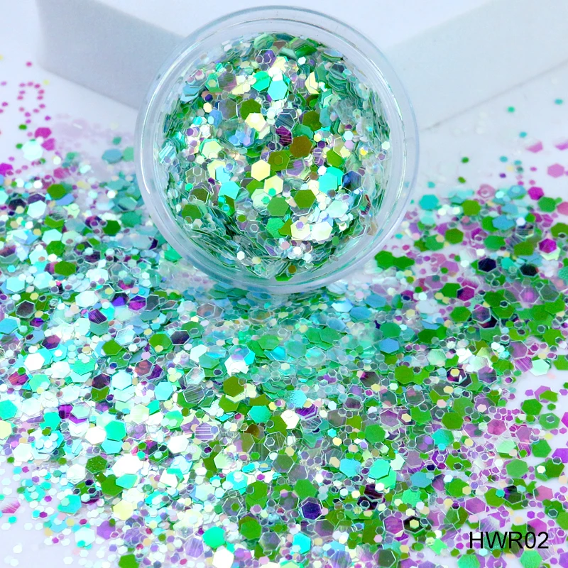 Wholesale Bulk Packing DIY Nail Flakes Art Decoration 12 Color Nail Laser Glitter Sequins