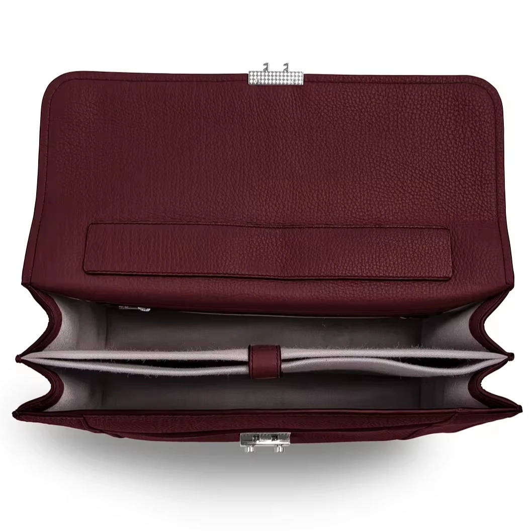 2024 New Designer Large Portable PU Leather Laptop Briefcase Luxury Unisex Business Office Bag with Custom Logo Waterproof