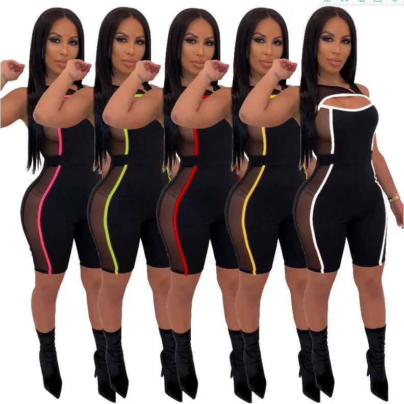 
Clothing vendor latest design custom wholesale hot pants cheap plus size workout jumpsuit women 
