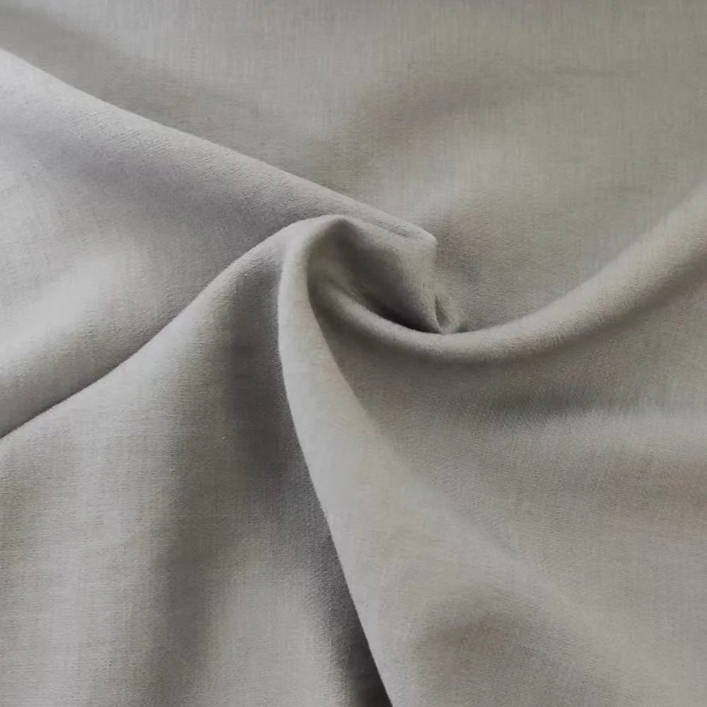 Soft and comfortable brushed  polyester elastic bark crepe fabric