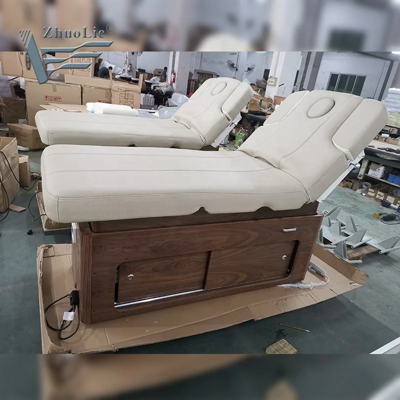 high quality Spa Salon Furniture Facial Lash Bed heat Massage Table Electric Beauty Treatment Table
