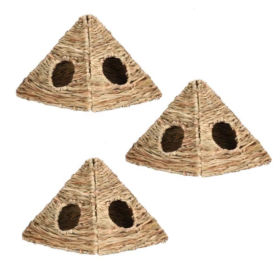 
Small Animal Woven Grass Cage Nest Rabbit Hamster Guinea Pig Chinchillas House Chew Toy Pet Bed 