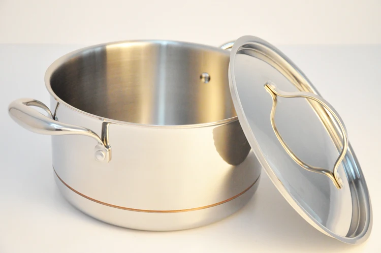 The latest design of five layer copper core stainless steel cookware copper kitchenware copper cookware set