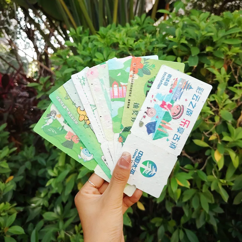 Biodegradable Custom Gemination Gift Seed Bookmarks Paper with Fully Visible Seeds