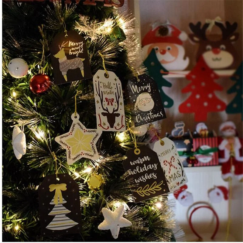 High Quality Vintage Custom Printed Christmas Gift HangTag, Personalised Cardboard Paper Tags