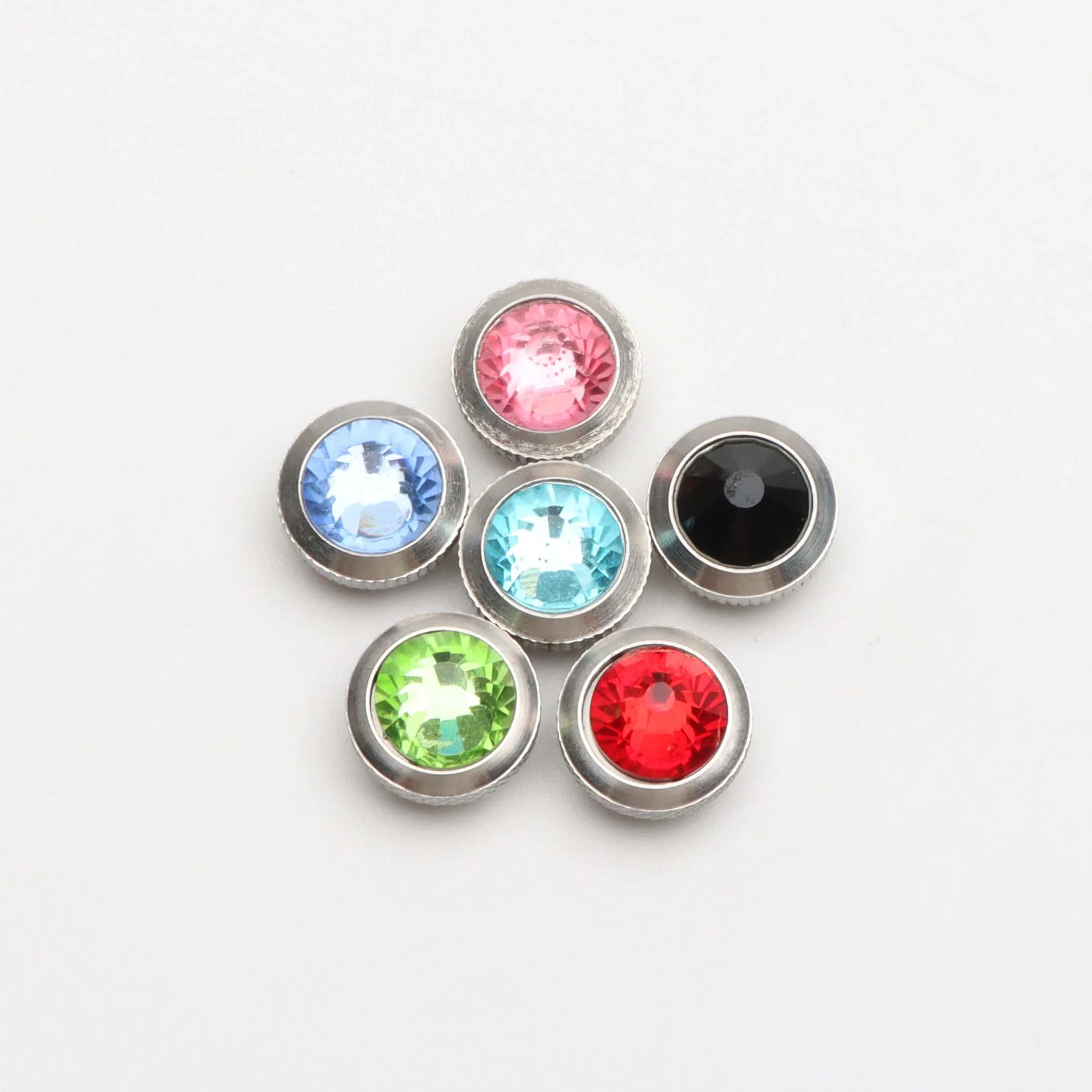 Different colors diamonds for shear screw scissors accessories various gems