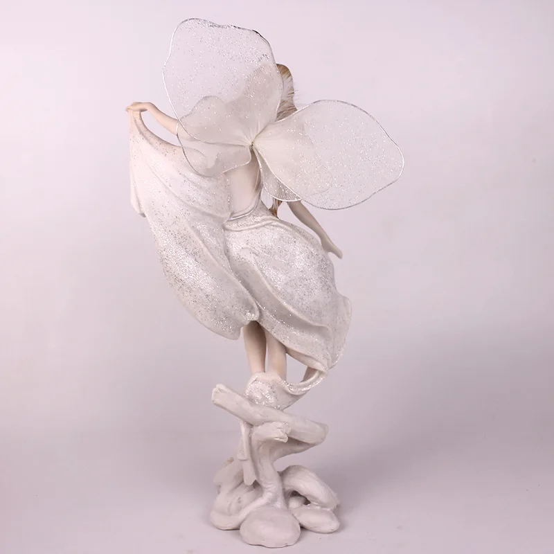 Factory supplier fancy fairy garden accessories outdoor floral decoration polyresin dancing girl fairy figurine sculpture