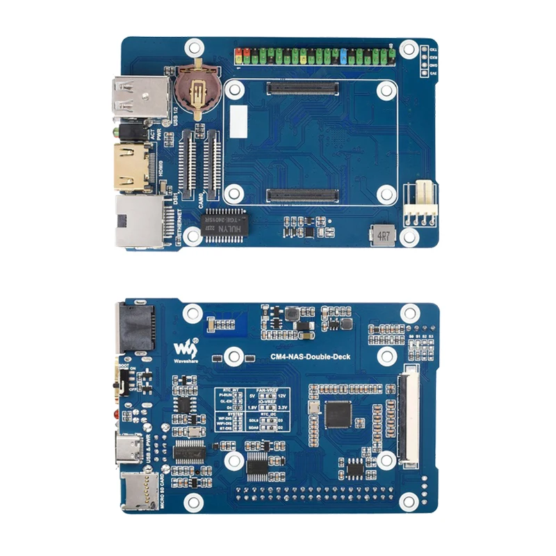 Raspberry Pi CM4 Computing Module NAS Host Home Network Storage Server Dual SATA Interface 2 Inch LCD