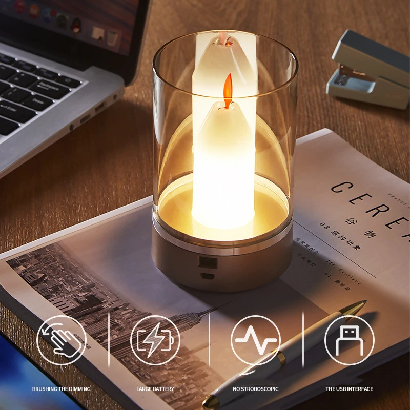 Smart Home Lights Hand Induction Sensor LED Candle Night Light USB Charging Desk Lamp For Restaurant