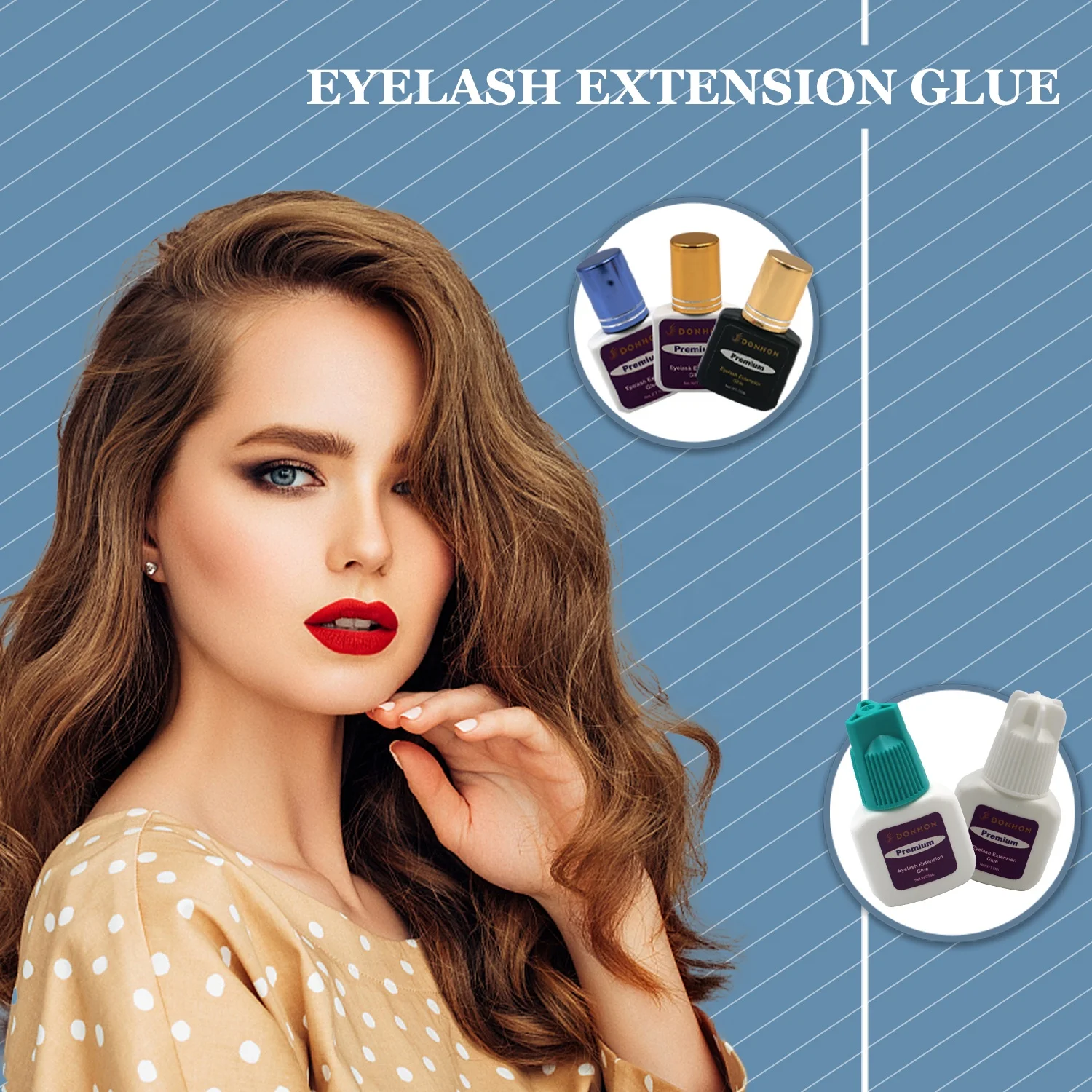 Premium Eyelash Extension Glue  Adhesive for Long Lasting Individual Eyelash Extensions 1-2s Fast Drying 6-8 Week Retention