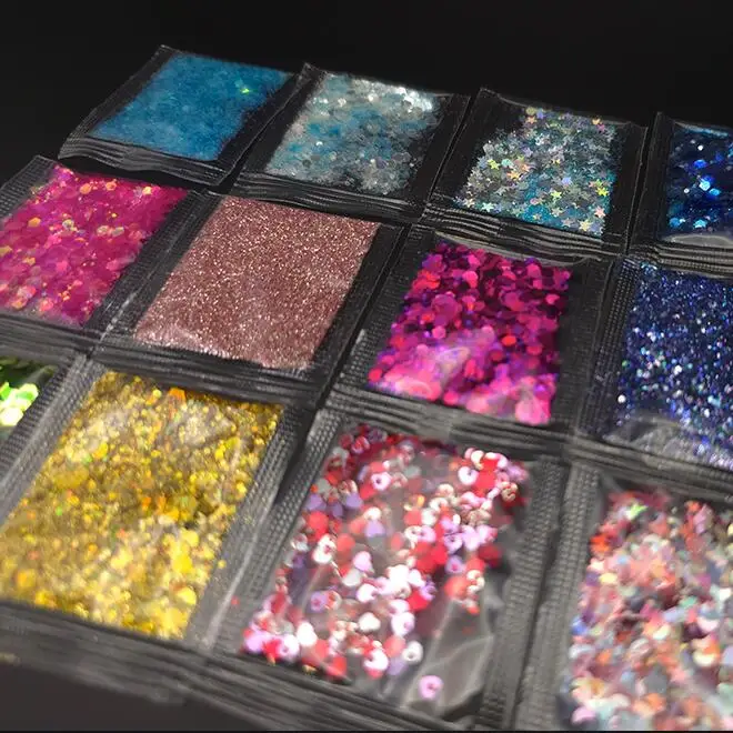 Chunky Glitter PET Flake Mixed Fine Powder Face Glitters for Craft Resin Tumbler Ornament Painting Hair Body Wedding Decor