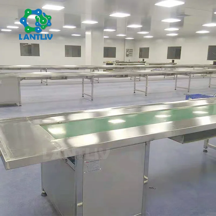 Flat Rubber PVC Belt Conveyor Cream Lotion Ointment Glass Bottles Plastic Tube Conveyor Belt System for Cosmetic Bottling Line