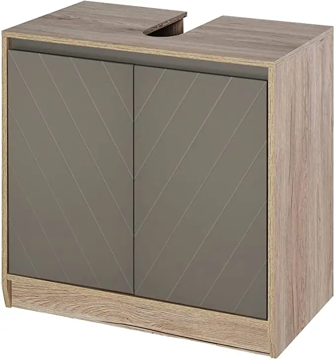 Under Sink Storage Cabinet Floor Standing Cupboard w/Adjustable Shelf Bathroom Cabinet 2 Doors Versatile Style