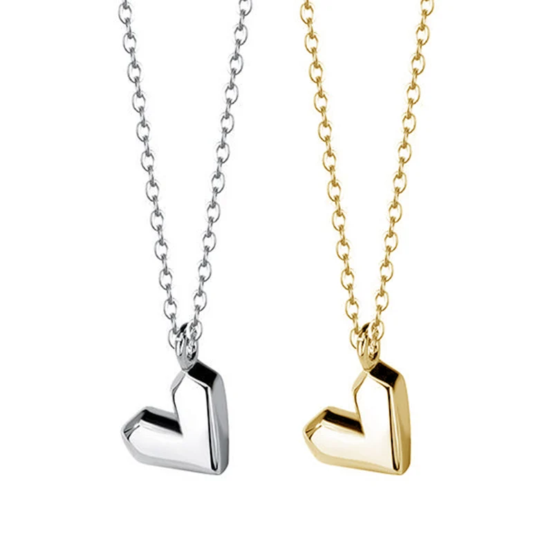2024 Trendy 925 Sterling Silver Fashion necklace Jewelry 18K Gold Plated Heart Shape Pendant Necklace for Girl
