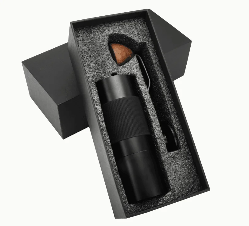 HIGHWIN Portable Manual Stainless Steel Espresso Coffee Bean Grinder with Wood Knob