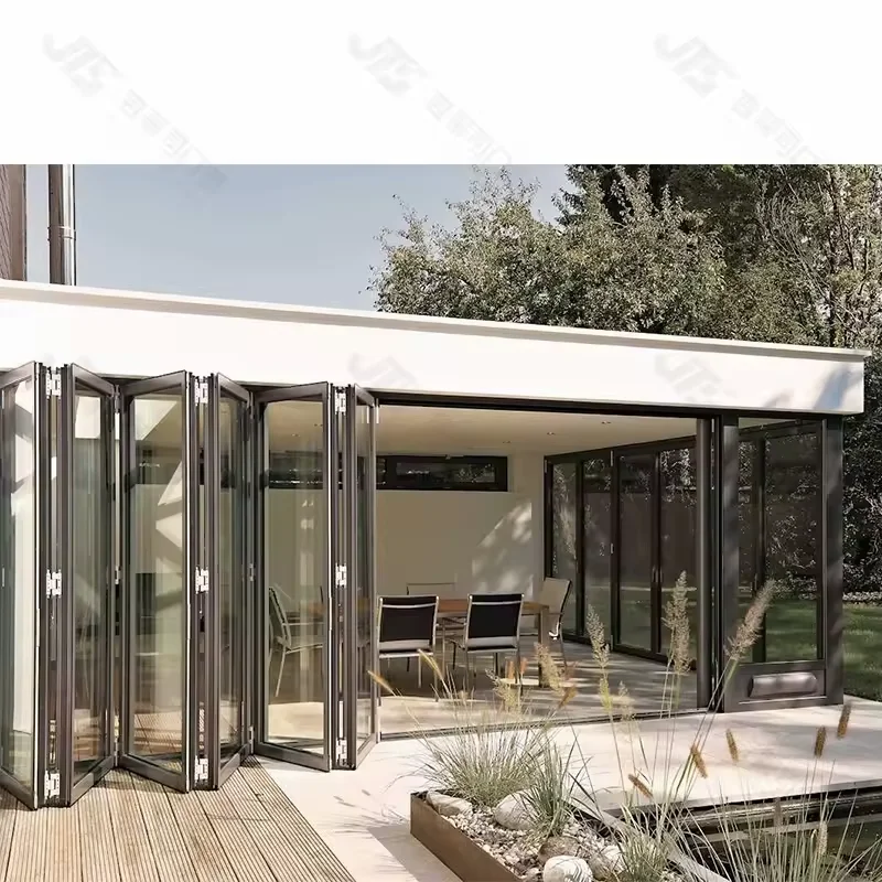 House Exterior Thermal Break Aluminium Profiles Glass Pocket Sliding floding Door Heavy Duty Patio Sliding Doors