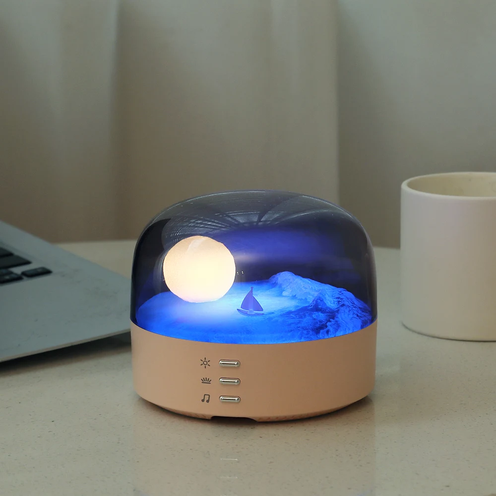 Moon Landscape Lamp Bluetooth Speaker Anniversary Gift Bedroom Decoration Eye Protection Atmosphere Night Light