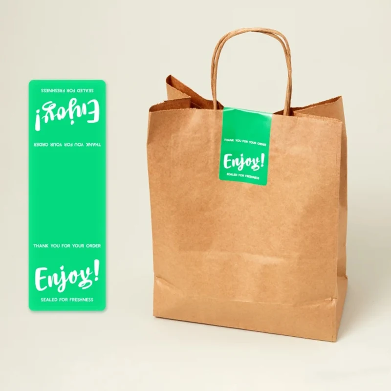 Изготовленная на заказ ресторанная этикетка рулонная печать контейнеры вынос сумка коробка безопасная наклейка