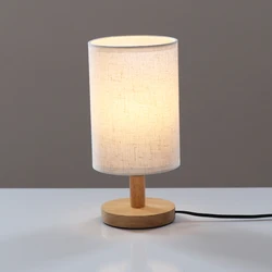 Decorative fabric Lamp Nordic Modern Style Hotel Desk E27 Wood Table Lamp With Lampshade Nordic simple high-end desk light