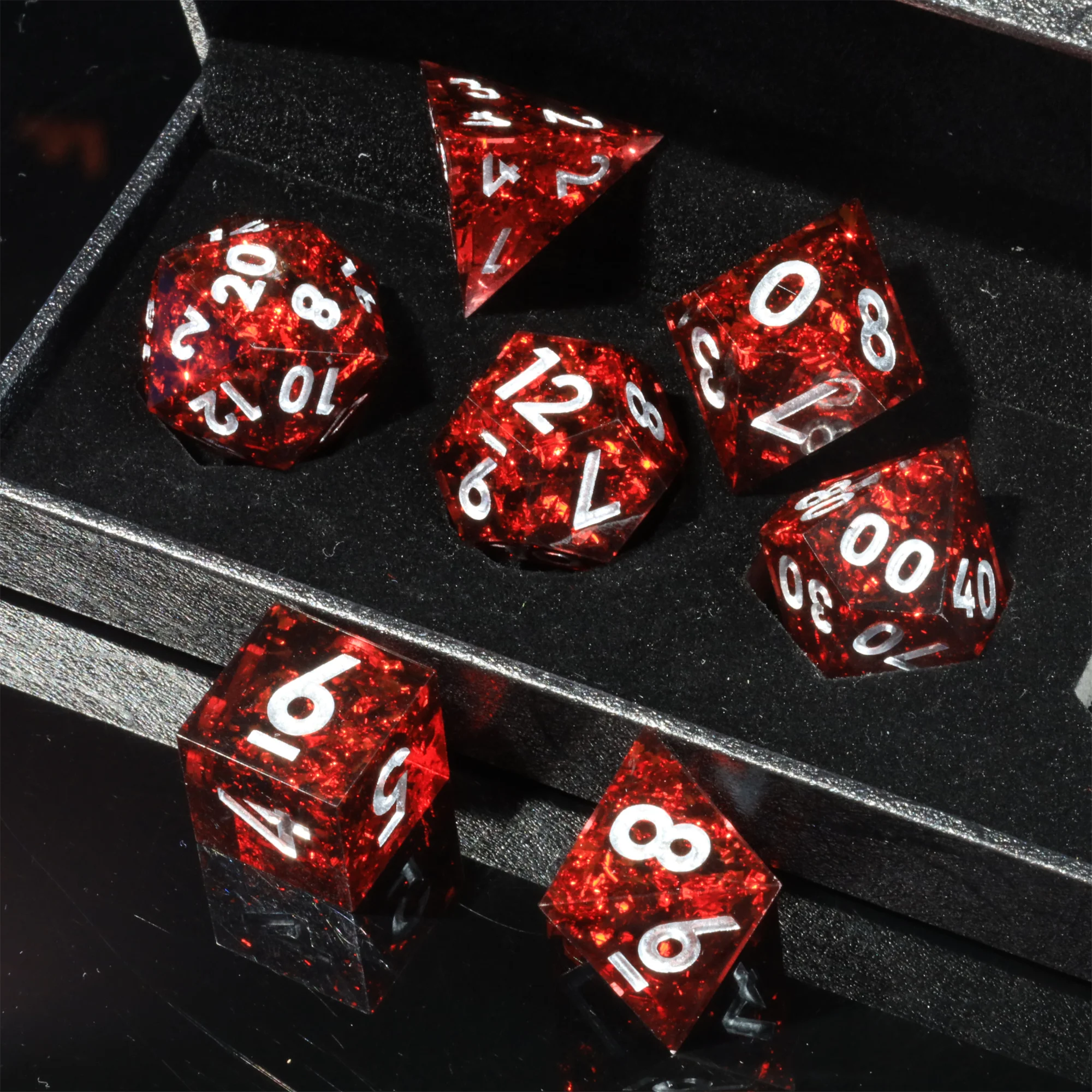 MINI PLANET DND Dice Set Handmade Colored Polyhedral Resin Dice with Sharp Edges For Kickstarter Custom DND Dice Set and D6 D20