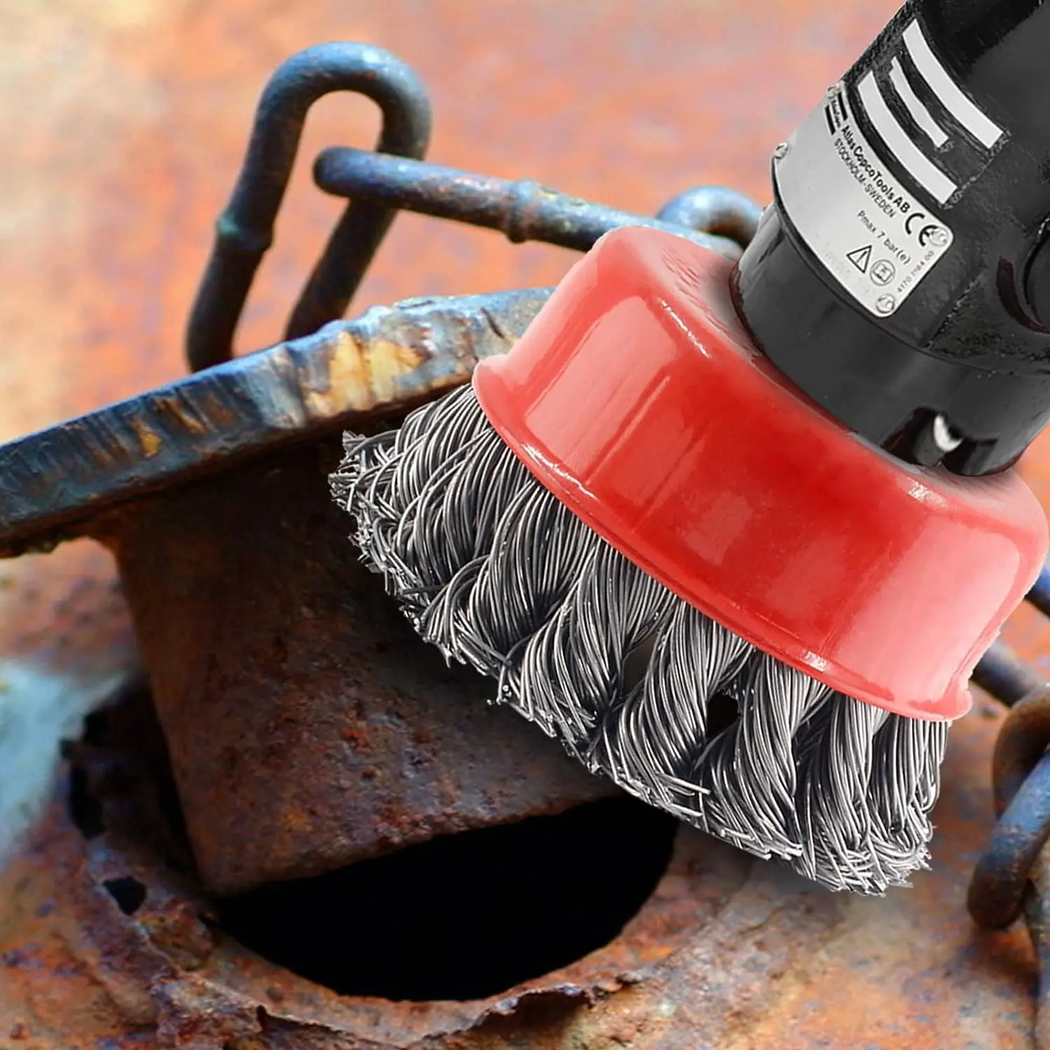 DELUN 4-Inch 100mm Twisted Cup Wire Brush Power Tool Grinder Machine Accessories metal wire polishing brush