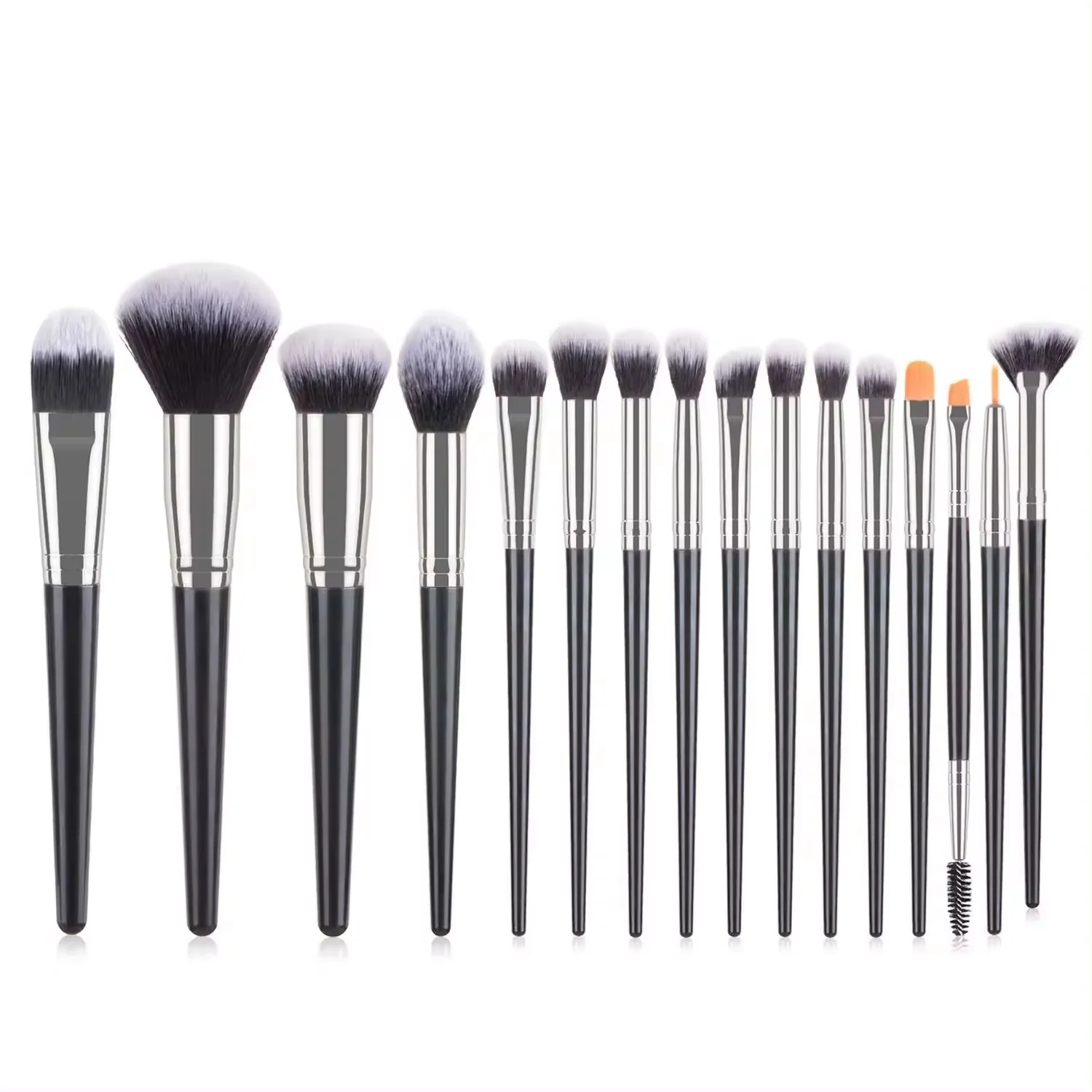 16 pcs best glitter organic makeup concealer brushes set custom logo premium synthetic flat makeup brush set custom 2024 new