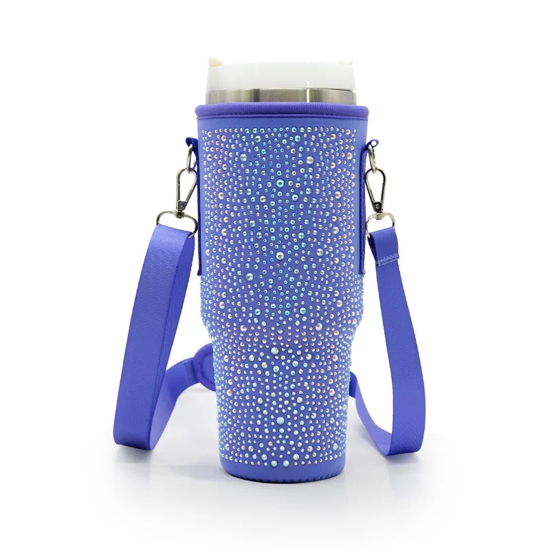 Higher Quality Trendy Neoprene Insulated Water Sleeve 40oz Cooler Warmer Coffee Mug Hot Stamping Water Bottle Sling Bag