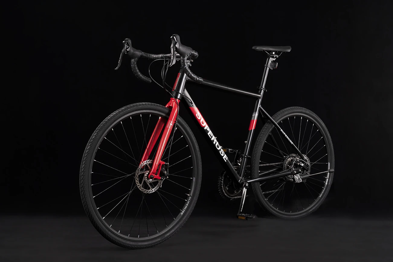 ODM and OEM 1 Year Warranty time Silver/Black 16 Speed 700c Aluminum Disc Brake Road bike