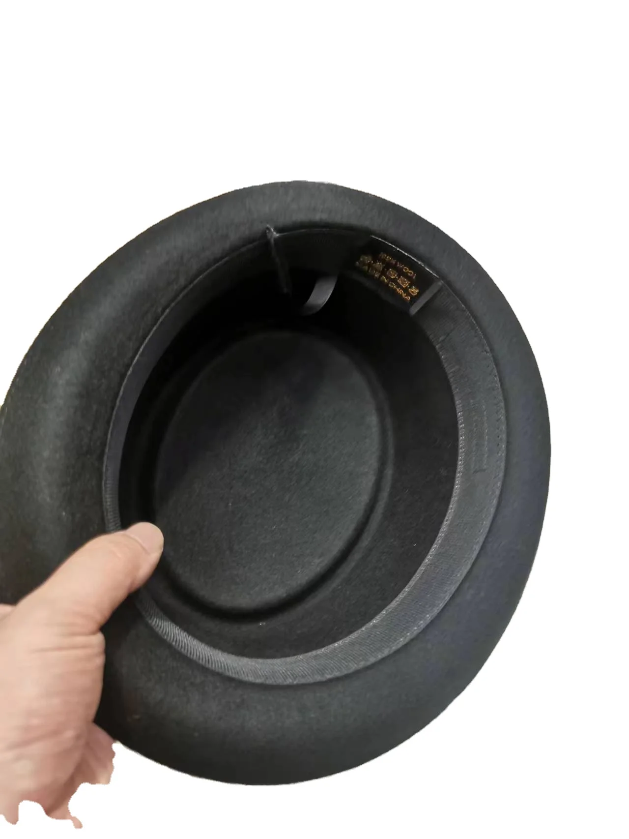 New 100% Wool Felt Trilby Pork Pie Hat Women Men Classical Solid Color Curved Brim Woolen Fedora Cap