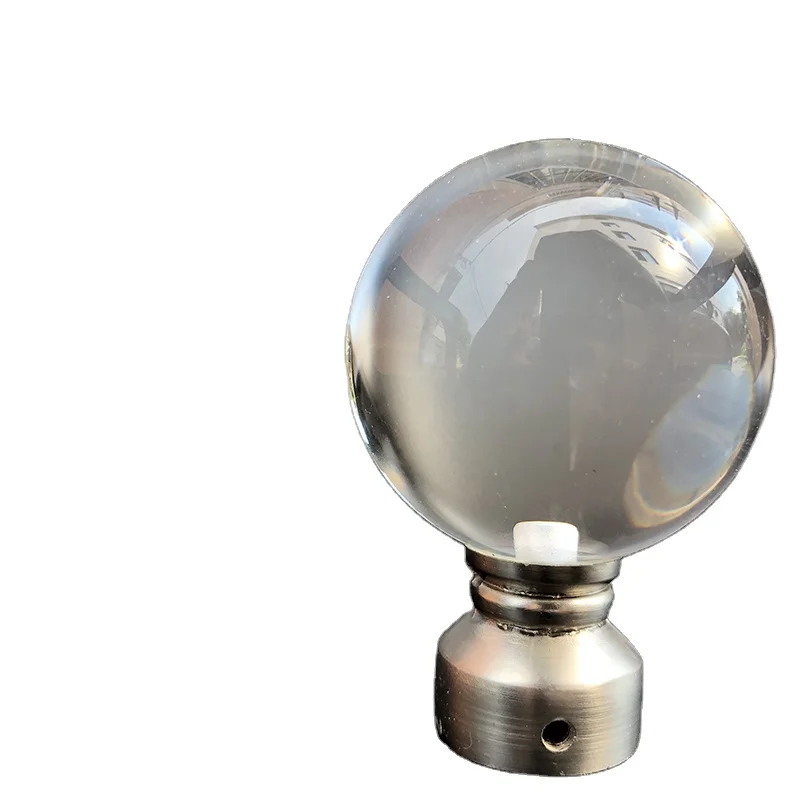 Manufacturers supply cheap curtain finished acrylic glass ball finished end crystal curtain rod finial