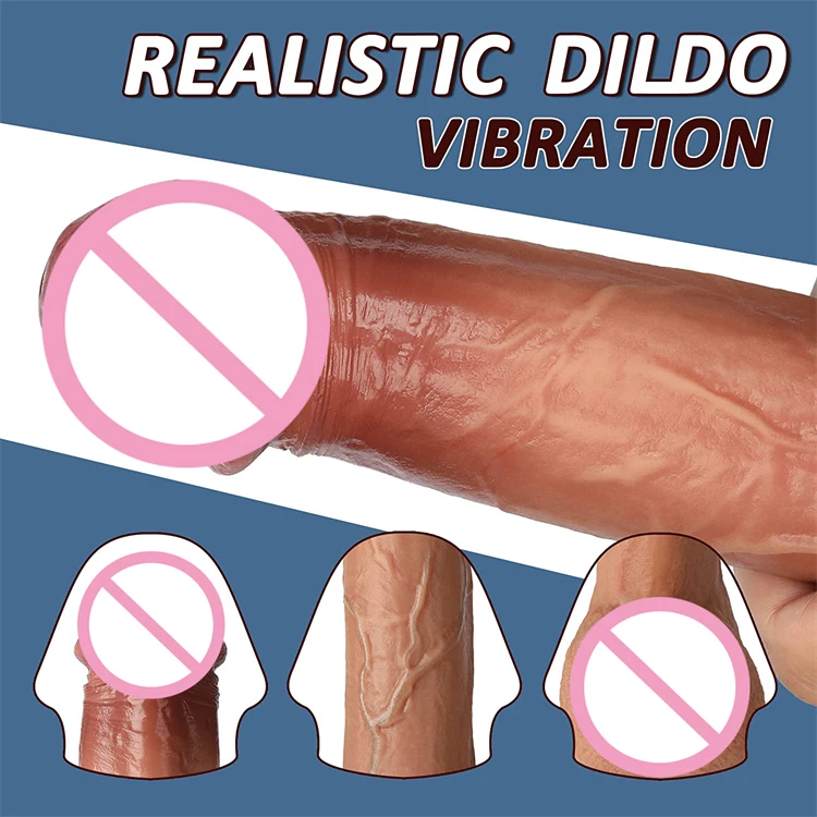 9.5 inch Thrusting Dildo Vibrator with 8 Thrusting Modes Penis for Women Realistic Vibrating Dildo G Spot Vibrator Sex Toys