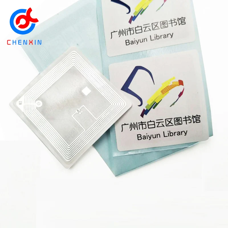 50*50 мм ISO/IEC 15693 RFID HF белая книжная наклейка/бирка/этикетка с клейкой задней стороной