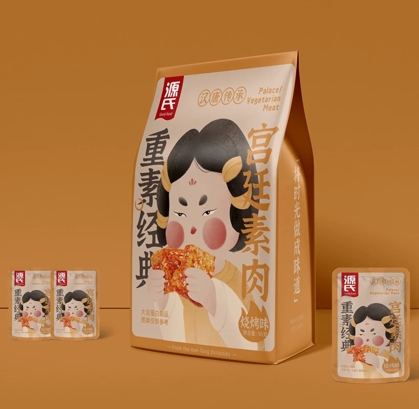 Genji food whole box wholesale healthy snacks spicy bean products snacks Shredded Vegetarian Meat
