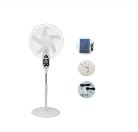 Wholesale 16 Inch solar fan rechargeable Floor stand fan with solar panel