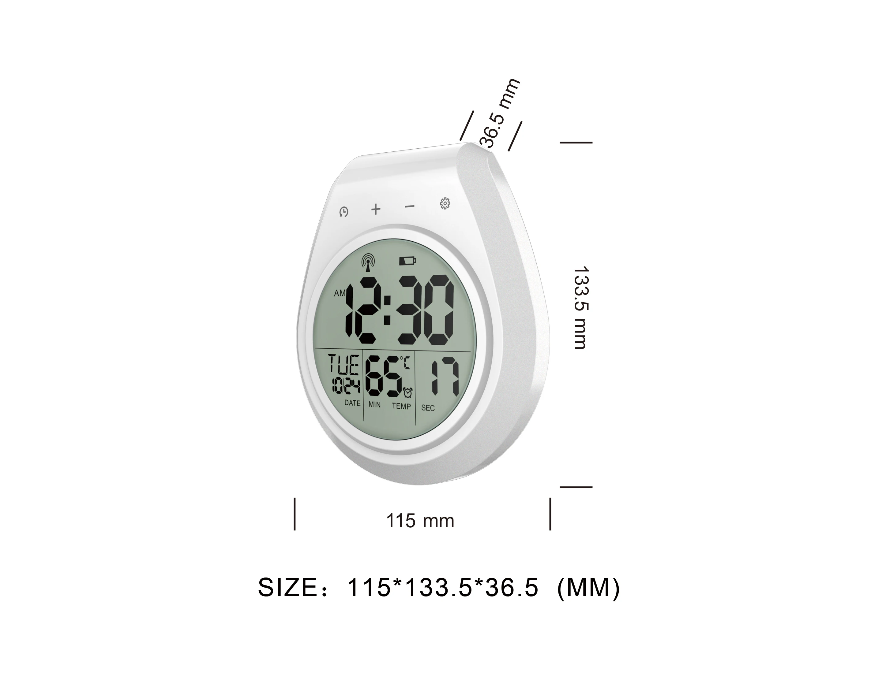 Цифровой будильник с большим дисплеем, водонепроницаемый прибор с распылителем воды для кухни, ванной комнаты, душа, настенные часы с температурой и влажностью